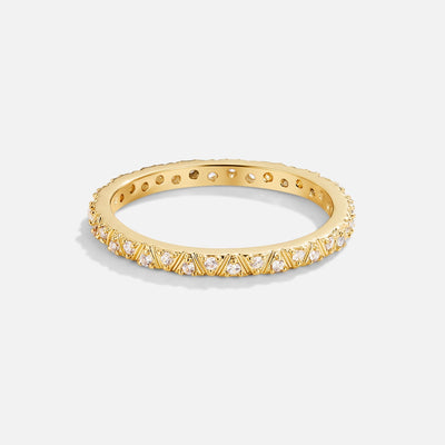 Heidi | Gold & Crystal Arquette Band Ring