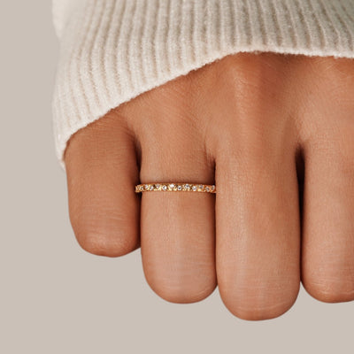 Heidi | Gold & Crystal Arquette Band Ring
