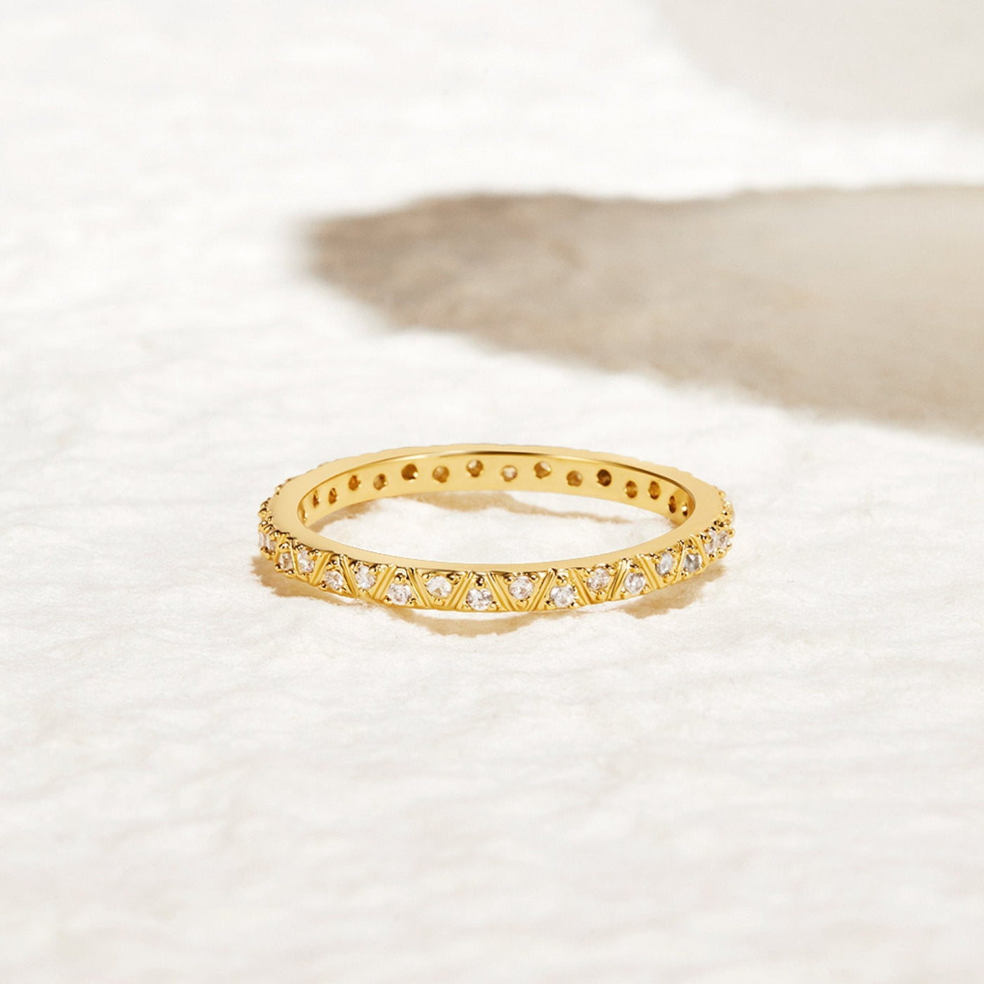 Heidi | Gold & Crystal Arquette Band Ring