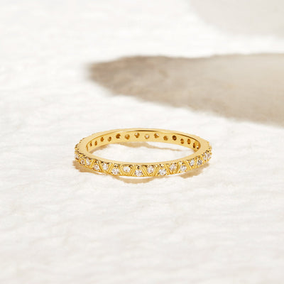 Heidi | Gold & Crystal Arquette Band Ring