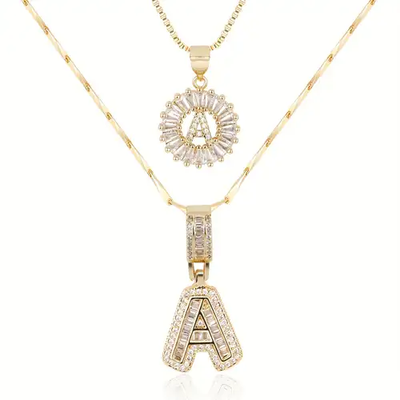 Initiale™ | Gold Moissanite Initial Necklace Set