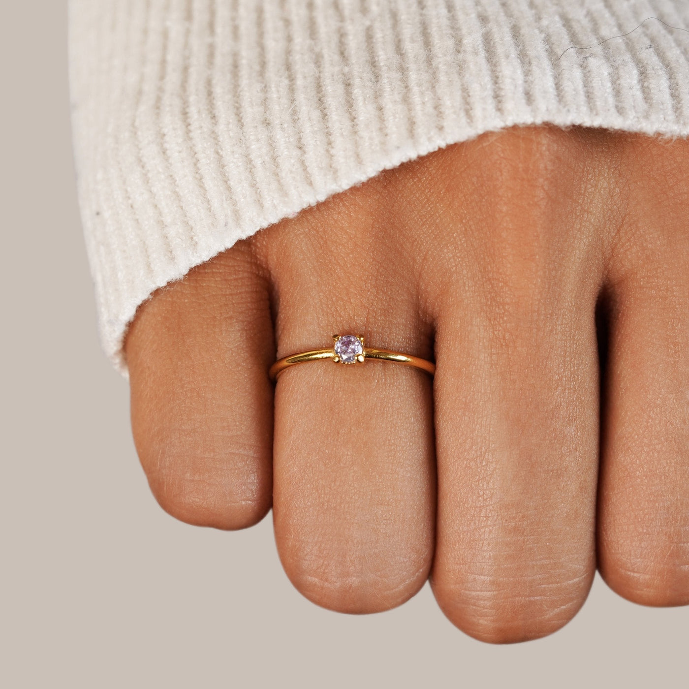 14k Gold Birthstone Ring