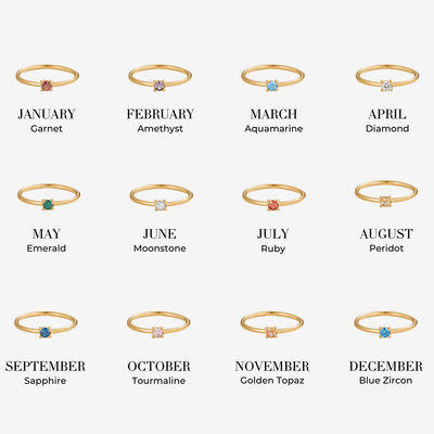 16k Gold Birthstone Rings