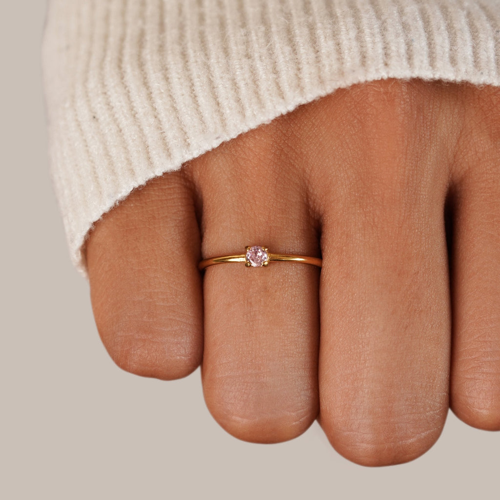 14k Gold Birthstone Ring