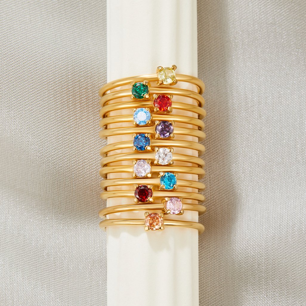 16k Gold Birthstone Rings