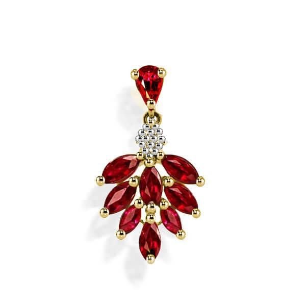 Mabel | Dual-Tone Garnet Floral Drop Earrings