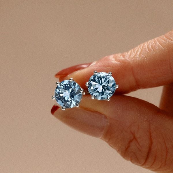 Journee | Blue Sapphire Round Stud Earrings
