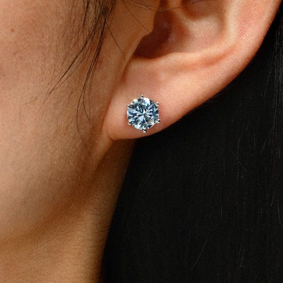 Journee | Blue Sapphire Round Stud Earrings