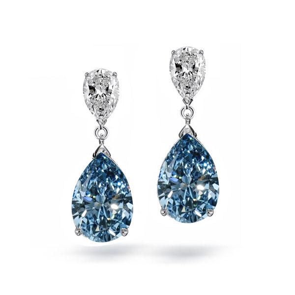 Delaney | Pear-Shaped Blue Topaz Drop Earrings