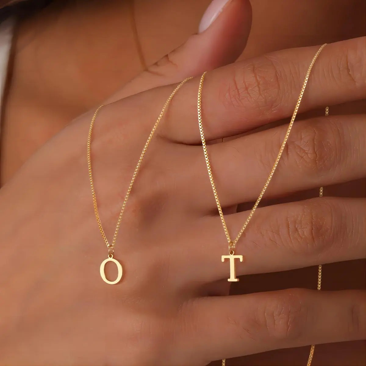 18k Gold Necklace Featuring Love Letter Initials