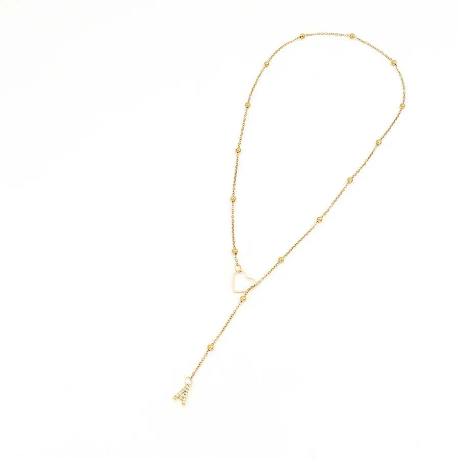 Elegant Diamond Initial Lariat Necklace - Letter L