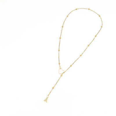 Elegant Diamond Initial Lariat Necklace - Letter L