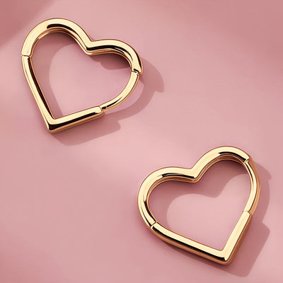Golden Heart Stainless Steel Earrings