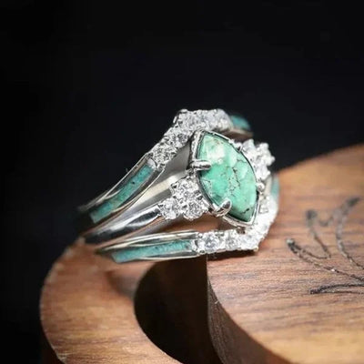 Authentic Turquoise and Diamond Ring