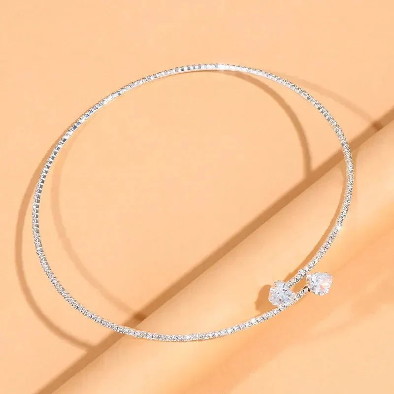 Open Heart Diamond Choker Necklace