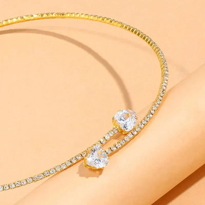 Open Heart Diamond Choker Necklace