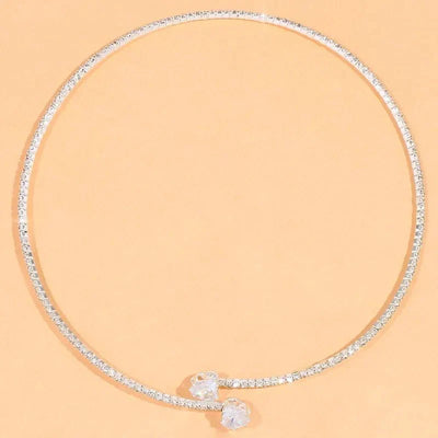 Open Heart Diamond Choker Necklace