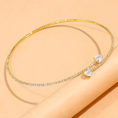 Open Heart Diamond Choker Necklace