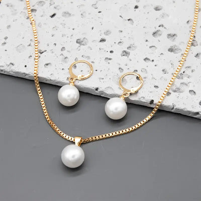 Golden Grace Pearl Jewellery Set