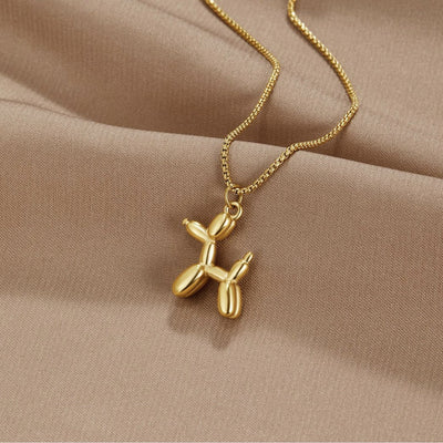 Golden Balloon Animal Necklace