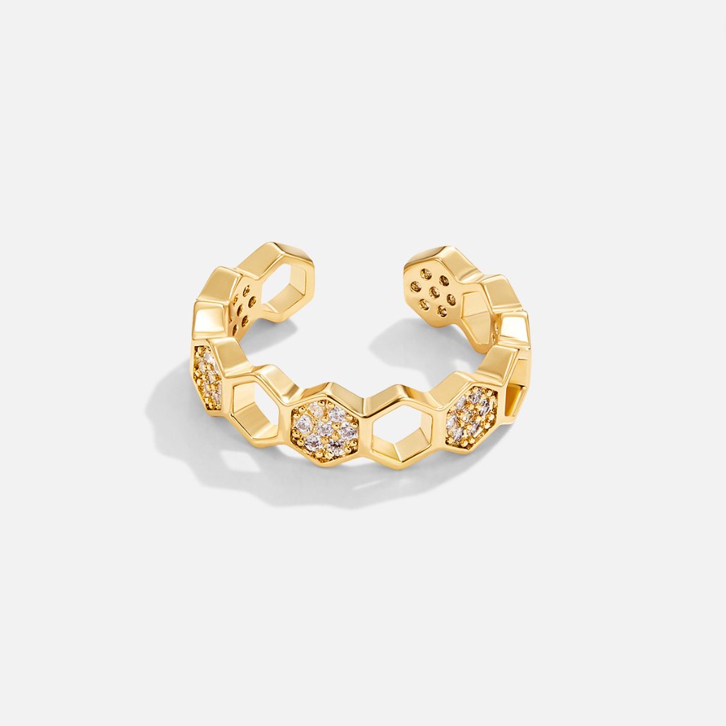 Adelyn Bee Ring - Gold with Crystal Accents