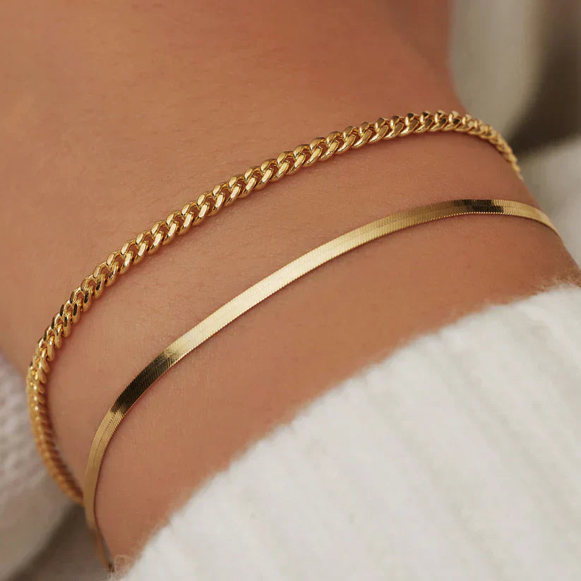 14k Gold Sun Snake Bracelet