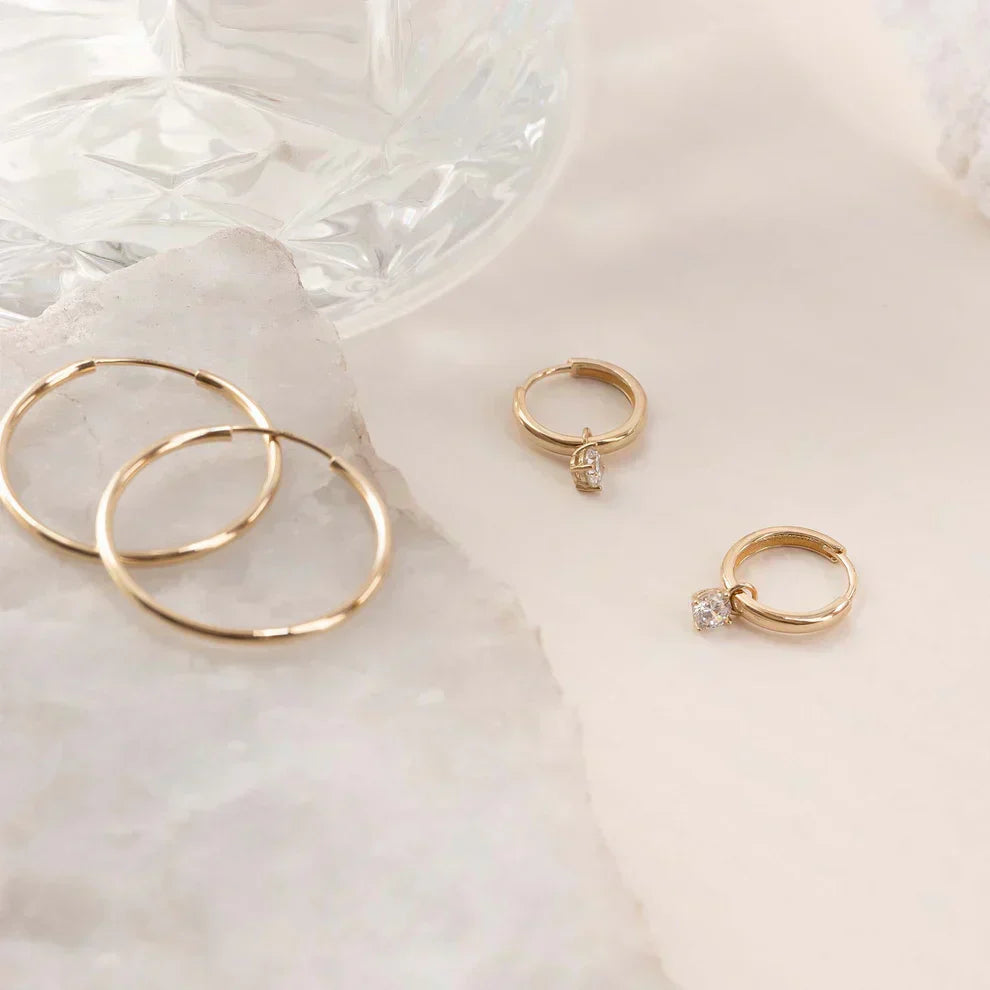 Celeste™ Gold Stone Hoop Earrings