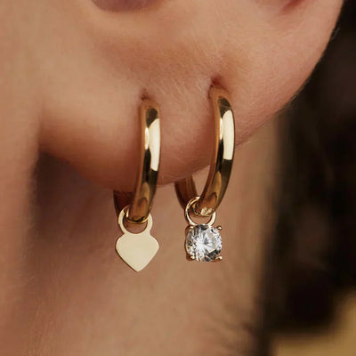 Celeste™ Gold Stone Hoop Earrings