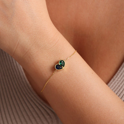 Timeless Birthstone Heart Necklace and Bracelet Duo