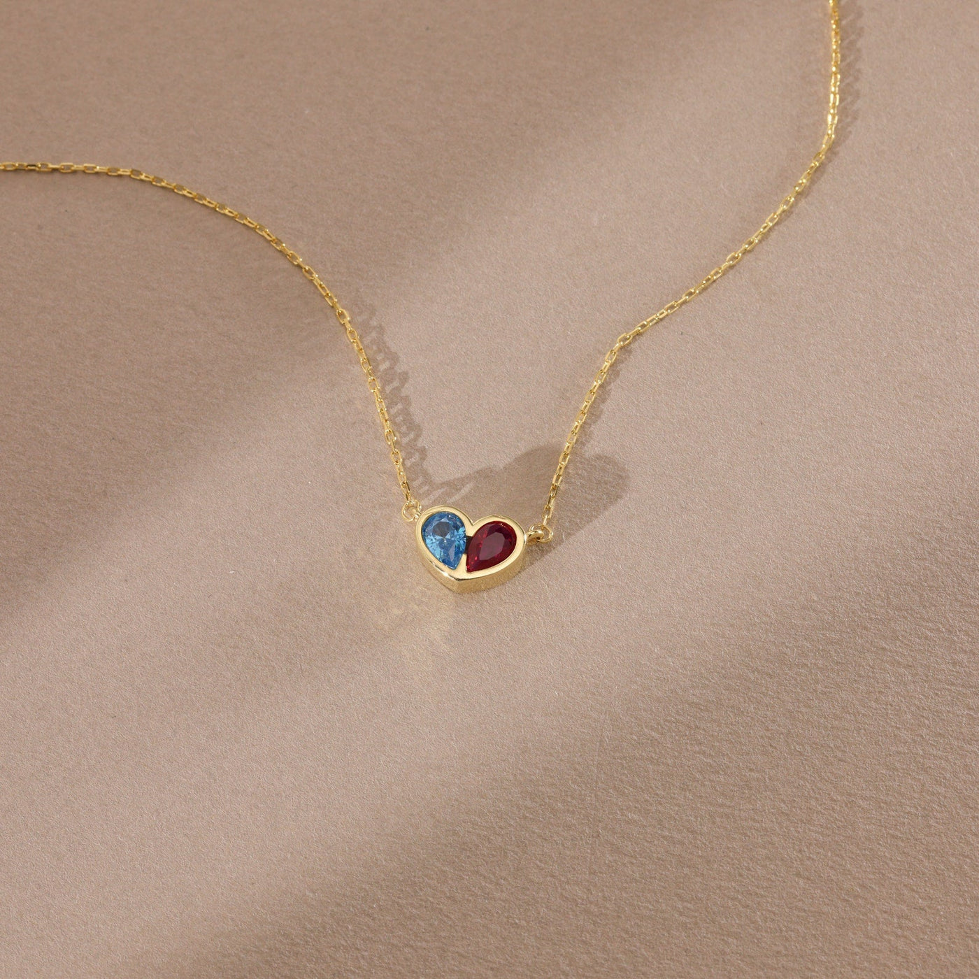 Timeless Birthstone Heart Necklace and Bracelet Duo