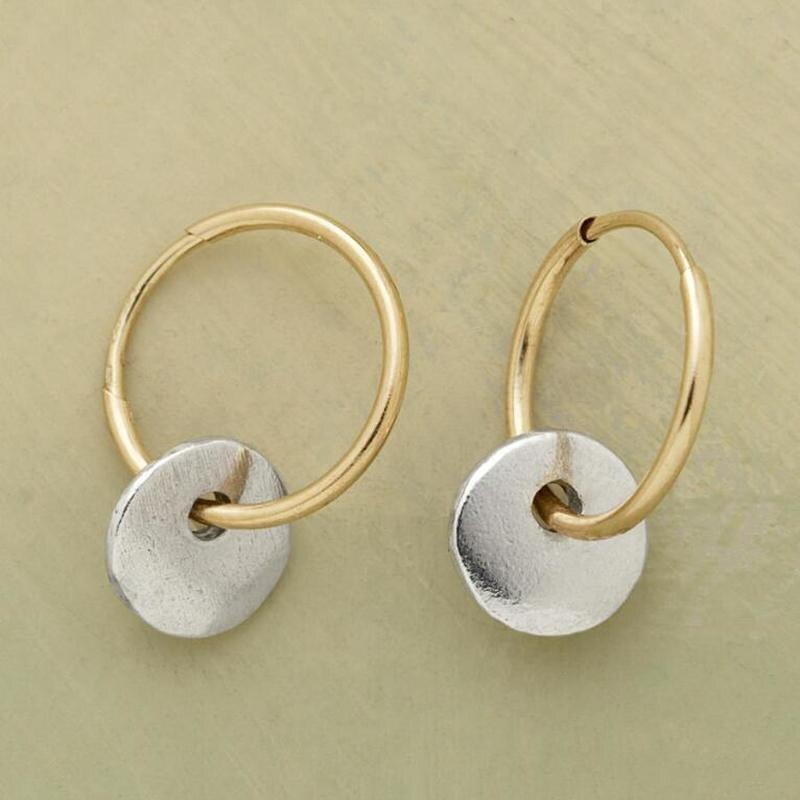 Gilded™ | Women's Gold-Plated Hoop Earrings & Silver Accents