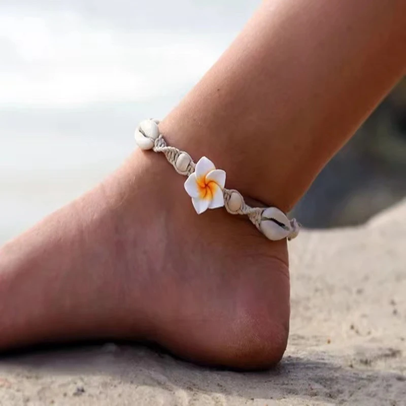 Classic White Blossom Ankle Bracelet