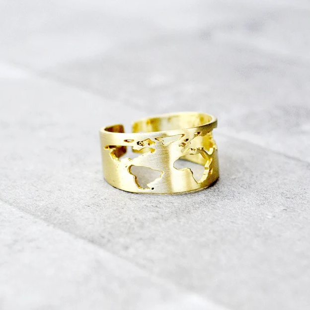 Retro Adjustable Golden Earth Ring
