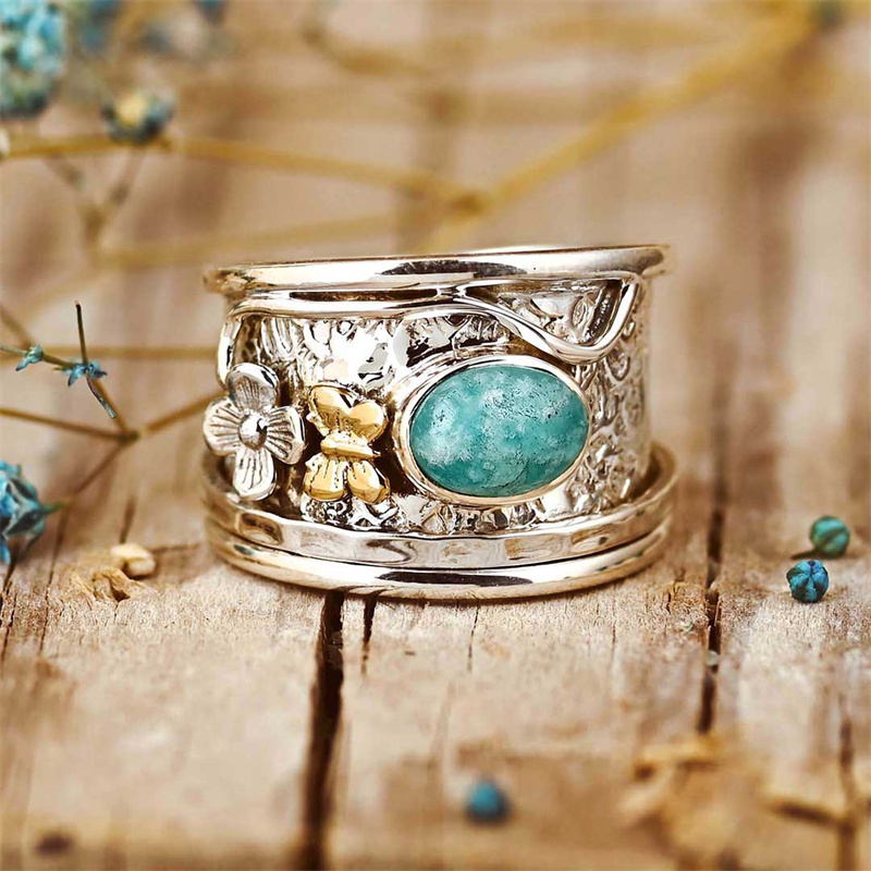 Classic Blue Opal Vintage Ring