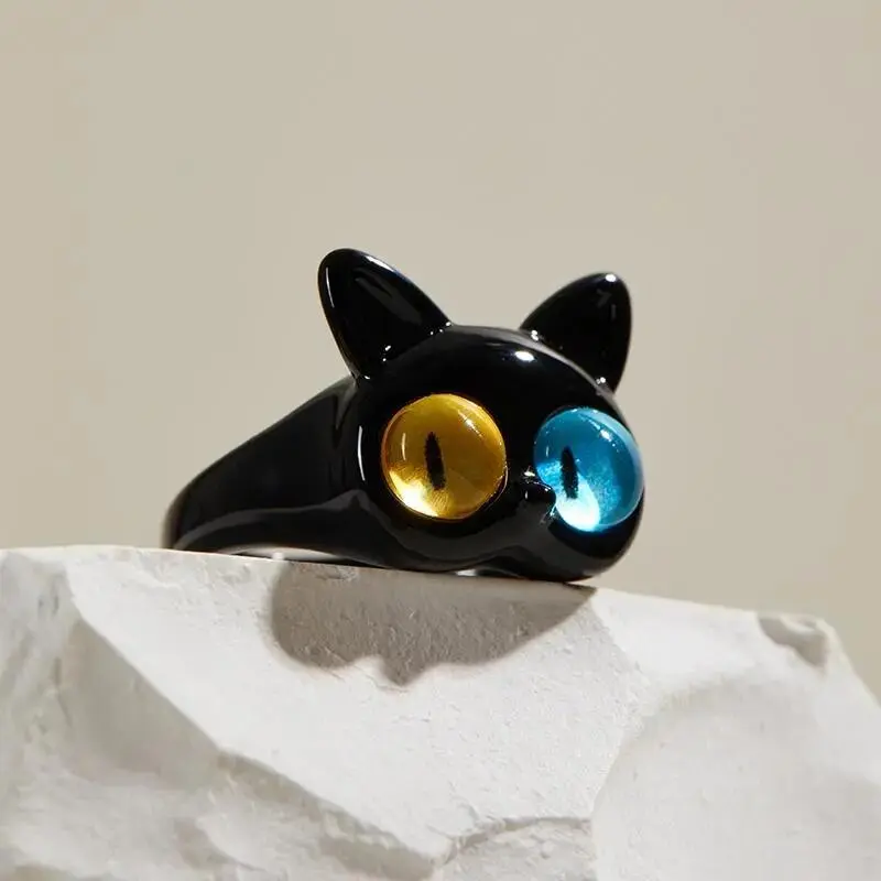 Retro Black Cat Ring