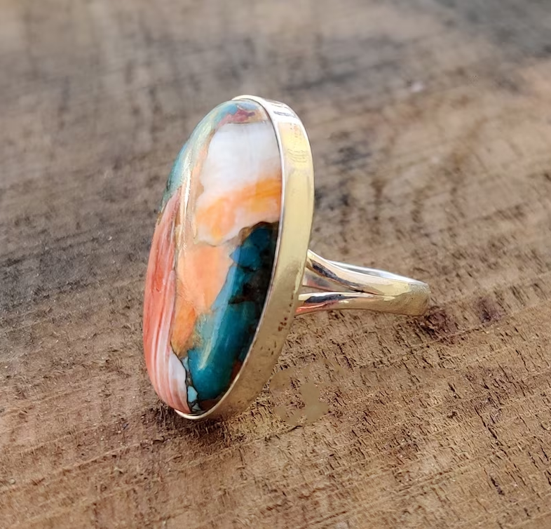 Retro Colorful Gold Ring