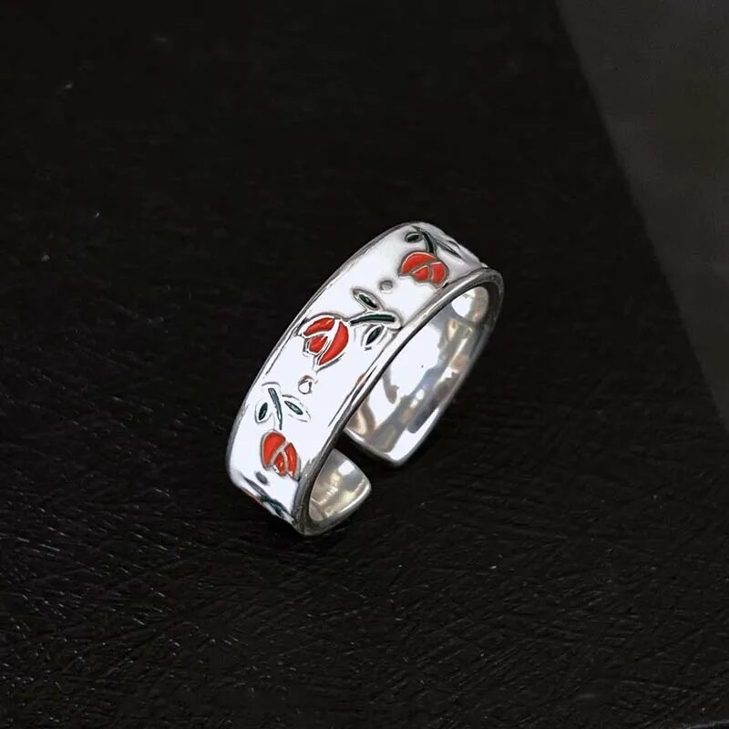 Classic Red Rose Vintage Ring