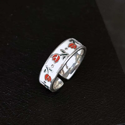 Classic Red Rose Vintage Ring