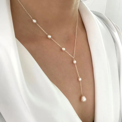 Evelina™ | Women's Classic Vintage Pearl Pendant Necklace