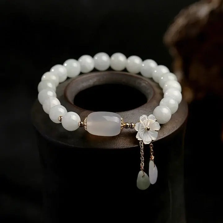 Pearl-Accented Aquamarine Bracelet