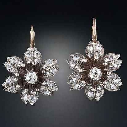 Retro Crystal Floral Earrings