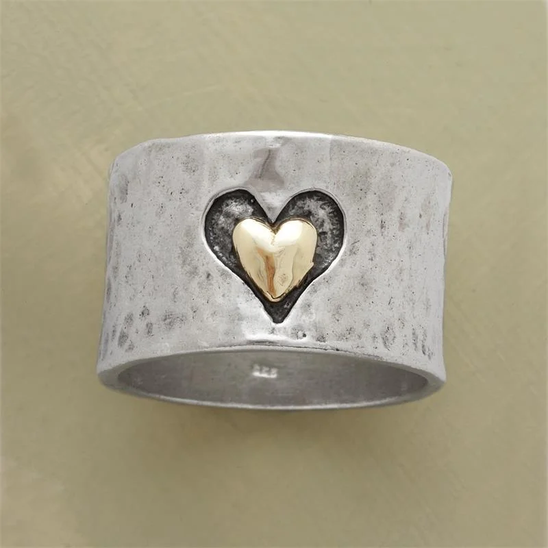 Retro Heart-Shaped Ring