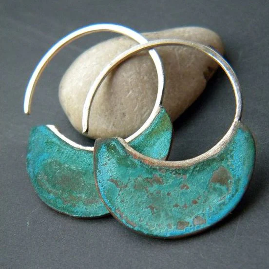 Antique Distressed Turquoise Earrings