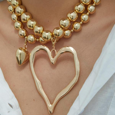 Pair of Heart-Shaped Beaded Necklaces