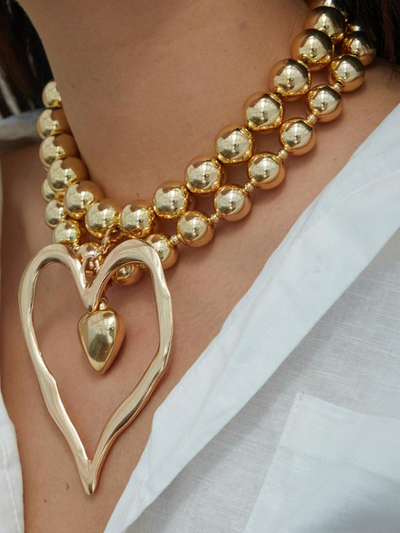 Pair of Heart-Shaped Beaded Necklaces