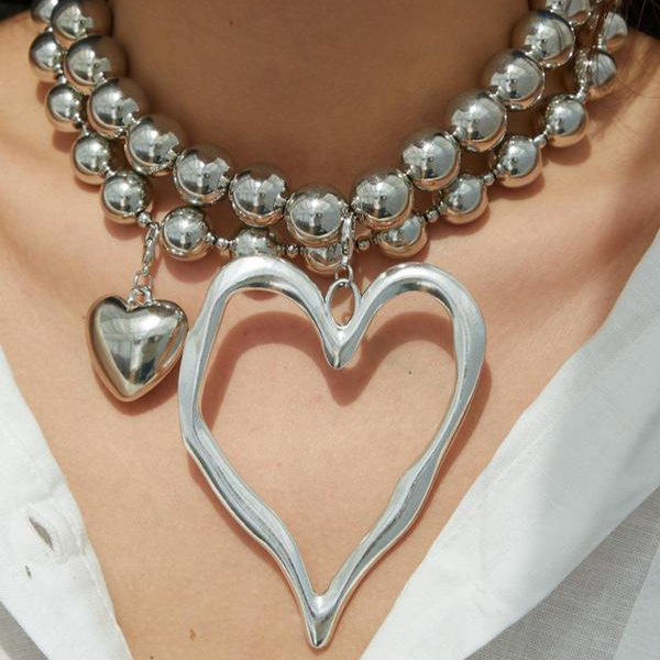 Pair of Heart-Shaped Beaded Necklaces