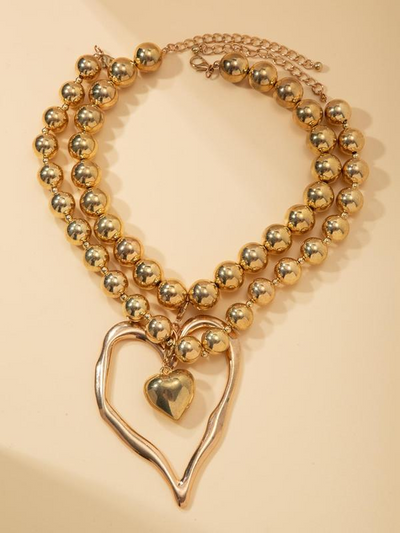 Pair of Heart-Shaped Beaded Necklaces