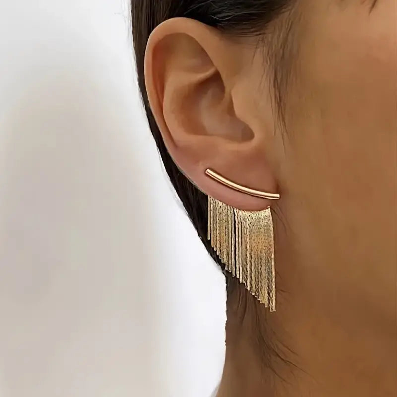 Retro Gold Draped Earrings
