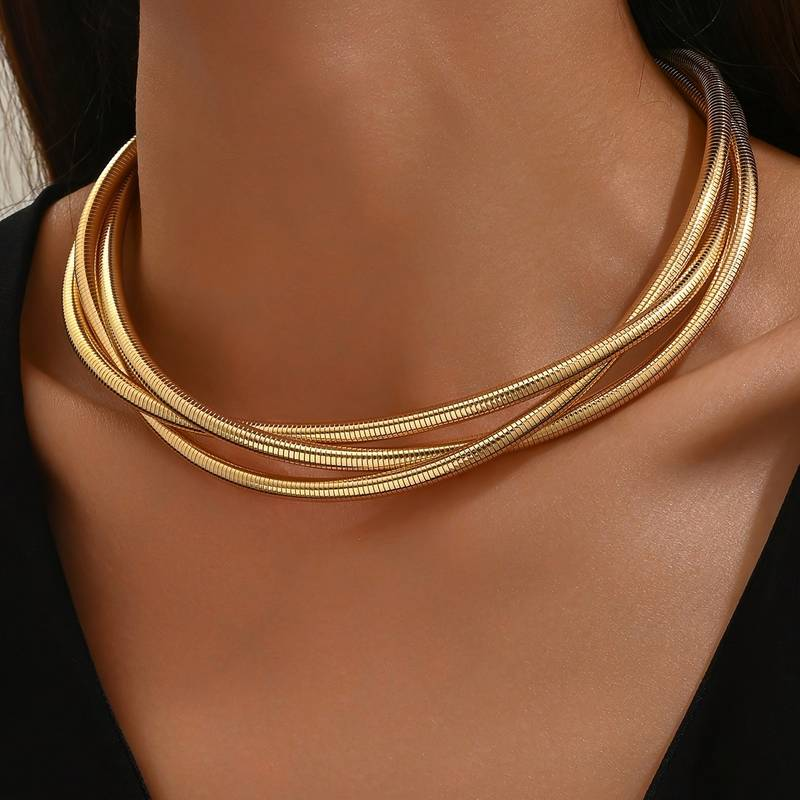 Classic Layered Vintage Gold Necklace