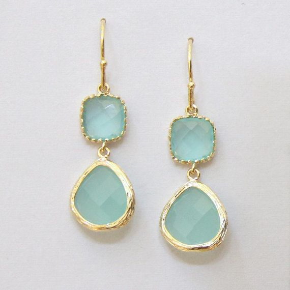 Retro Turquoise Moonstone Earrings